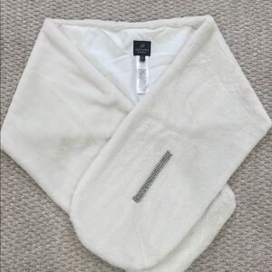 Adrianna Papell White Off the Shoulder Bridal Wrap